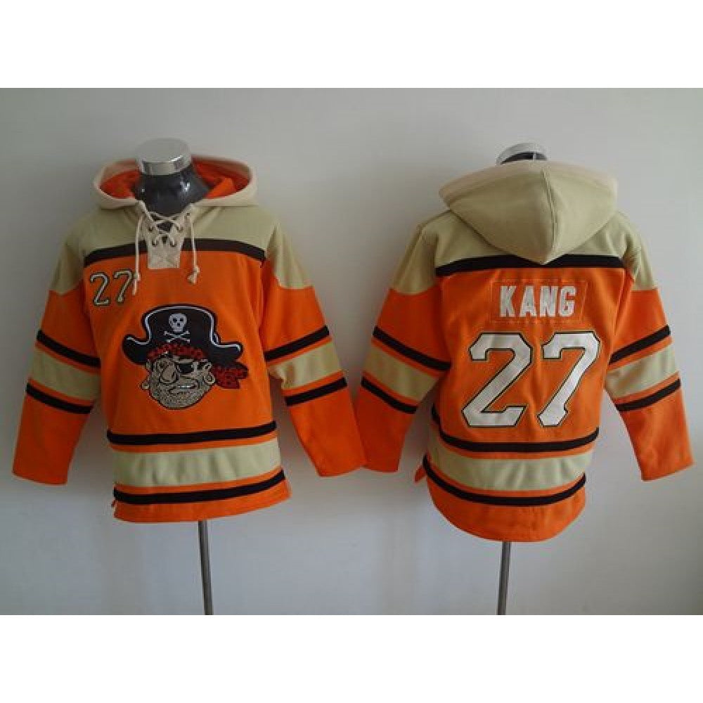 Pirates #27 Jung-ho Kang Orange Sawyer Hooded Sweatshirt MLB Hoodie