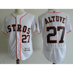 Men's Houston Astros #27 Jose Altuve White Elite Stitched MLB Jersey