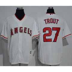 Angels of Anaheim #27 Mike Trout White New Cool Base Stitched MLB Jersey