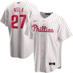 Men's Philadelphia Phillies #27 Aaron Nola White Cool Base Stitched Jersey