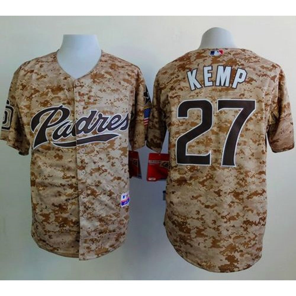 Padres #27 Matt Kemp Camo Alternate 2 Cool Base Stitched MLB Jersey