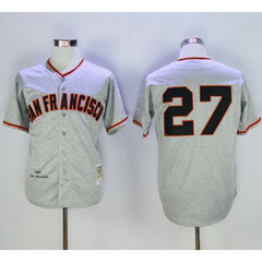 Mitchell And Ness 1962 Giants #27 Juan Marichal Grey Stitched Throwback MLB Jersey