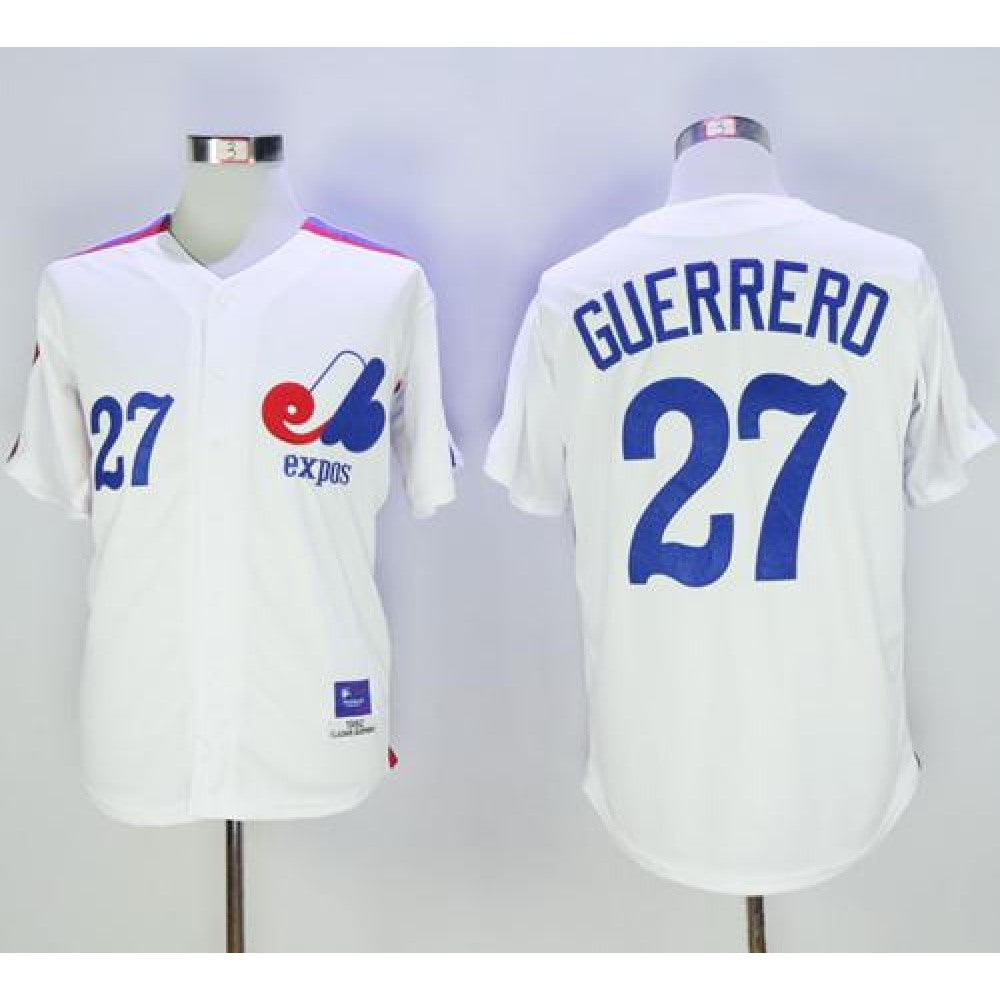 Mitchell And Ness Expos #27 Vladimir Guerrero White Throwback Stitched MLB Jersey