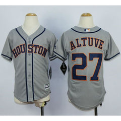 Astros #27 Jose Altuve Grey Cool Base Stitched Youth MLB Jersey