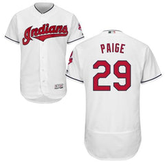 indians #29 Satchel Paige White Flexbase Authentic Collection Stitched MLB Jersey