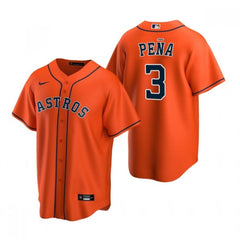 Men's Houston Astros #3 Jeremy Pena Orange Cool Base Stitched Jersey