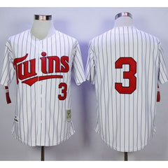 Mitchell And Ness 1991 Twins #3 Harmon Killebrew White(Blue Strip) Throwback Stitched MLB Jersey