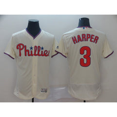 Men's Philadelphia Phillies #3 Bryce Harper Majestic White Flex Base Stitched MLB Jersey