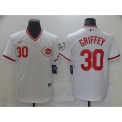 Men's Cincinnati Reds #30 Ken Griffey white Cool white Stitched Jersey