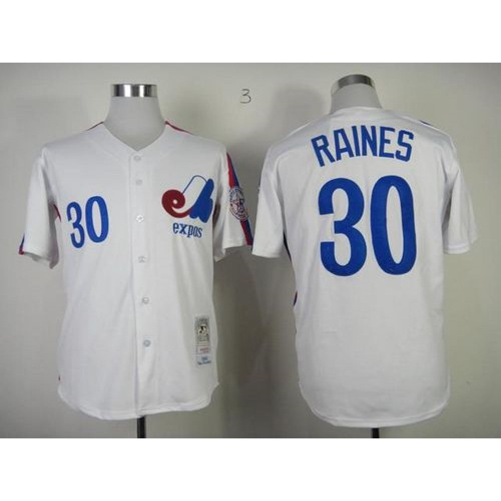 Mitchell And Ness Expos #30 Tim Raines White Throwback Stitched MLB Jersey