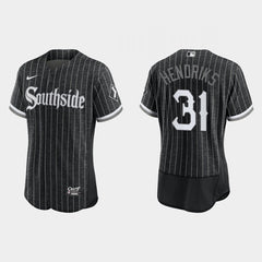Men's Chicago White Sox #31 Liam Hendriks Black 2021 City Connect Flex Base Stitched Jersey