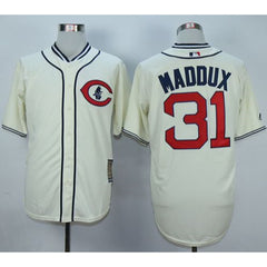 Cubs #31 Greg Maddux Cream 1929 Turn Back The Clock Stitched MLB Jersey