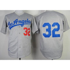 Mitchell And Ness 1963 Dodgers #32 Sandy Koufax Grey Throwback Stitched MLB Jersey