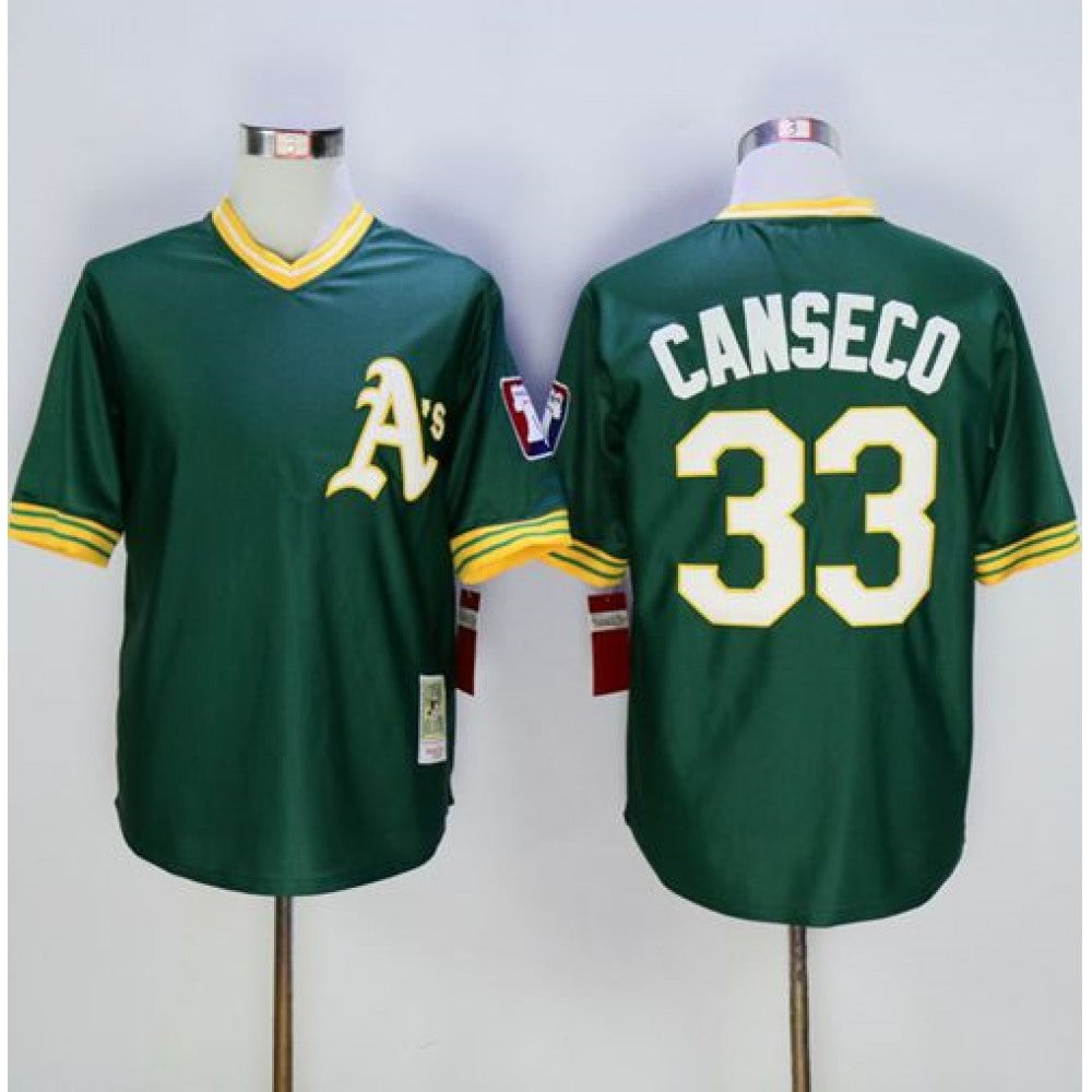 Mitchell And Ness Athletics #33 Jose Canseco Green Throwback Stitched MLB Jersey