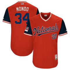 Men's Washington Nationals #34 Bryce Harper "Mondo" Majestic Red 2018 Players' Weekend Stitched MLB Jersey