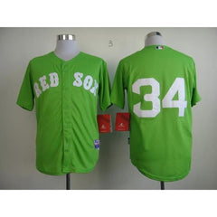 Red Sox #34 David Ortiz Green Cool Base Stitched MLB Jersey