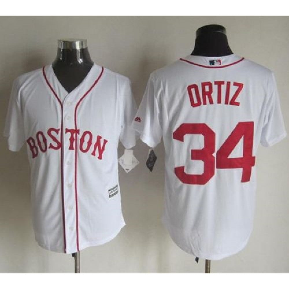 Red sox #34 David Ortiz White Alternate Home New Cool Base Stitched MLB Jersey