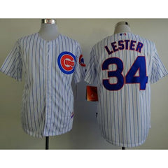 Cubs #34 Jon Lester White(Blue Strip) Cool Base Stitched MLB Jersey