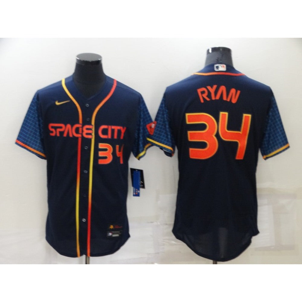Men's Houston Astros #34 Nolan Ryan 2022 Navy City Connect Flex Base Stitched Baseball Jersey