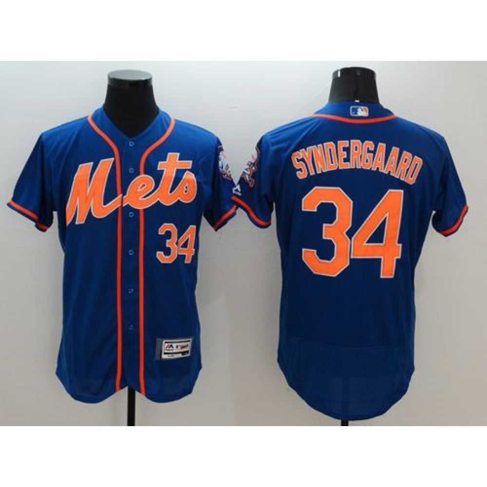 Mets #34 Noah Syndergaard Blue Flexbase Authentic Collection Stitched MLB Jersey