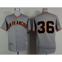 Mitchell And Ness 1962 Giants #36 Gaylord Perry Grey Stitched MLB Jersey