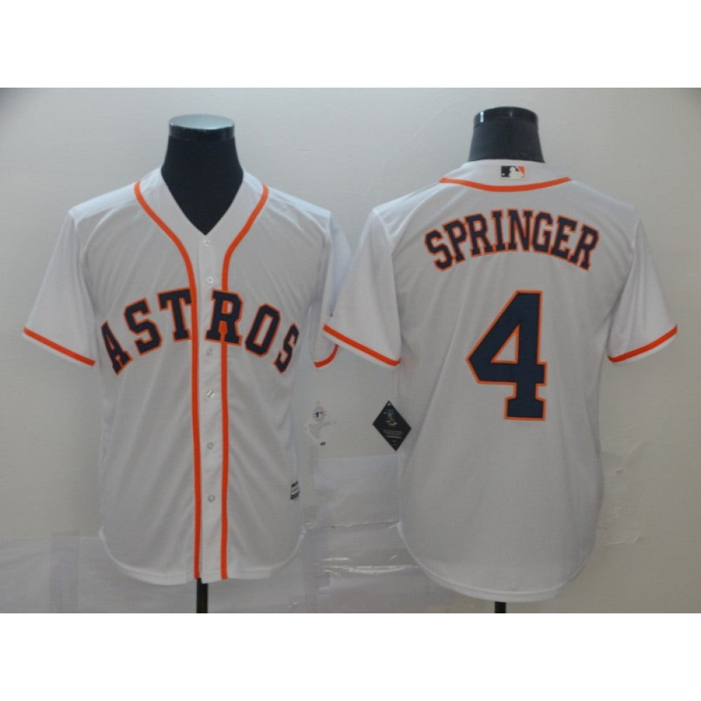 Men's Houston Astros #4 George Springer Majestic White Cool Base Stitched MLB Jersey