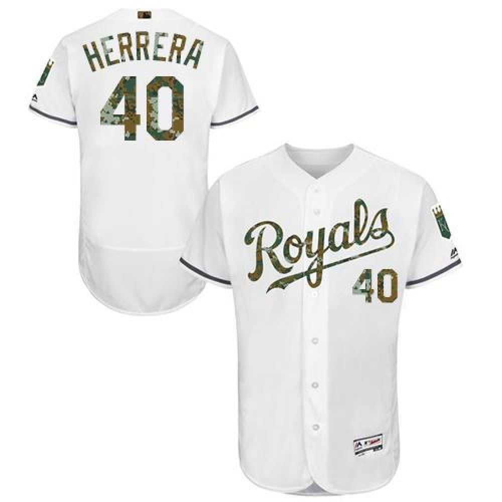 Royals #40 Kelvin Herrera White Flexbase Authentic Collection 2016 Memorial Day Stitched MLB Jersey