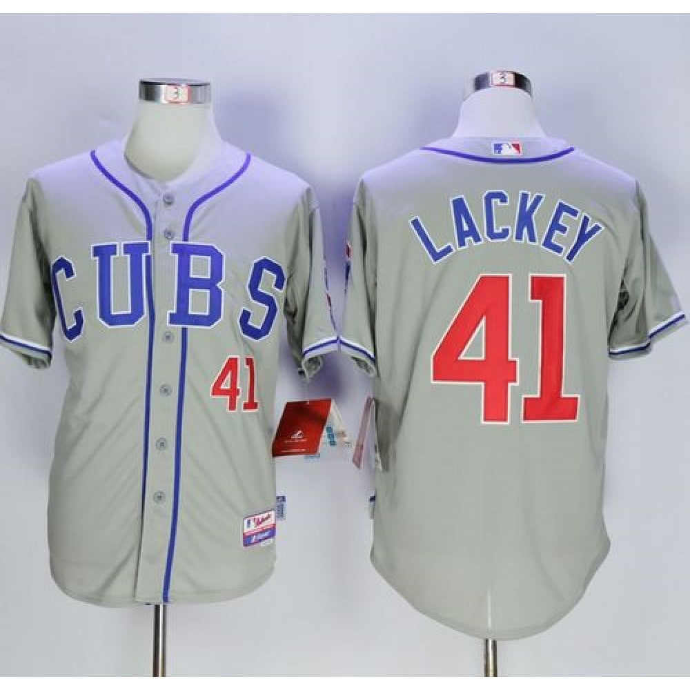 Cubs #41 John Lackey Grey Alternate Road Cool Base Stitched MLB Jersey