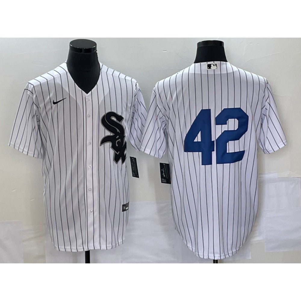 Men's Chicago White Sox #42 Jackie Robinson White Cool Base Stitched Jersey