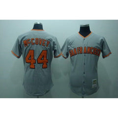 Mitchell and Ness Giants #44 McCovey Stitched Grey Throwback MLB Jersey