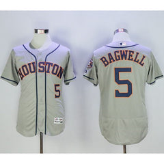 Astros #5 Jeff Bagwell Grey Flexbase Authentic Collection Stitched MLB Jersey