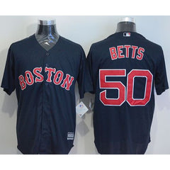 Red Sox #50 Mookie Betts Navy Blue New Cool Base Stitched MLB Jersey