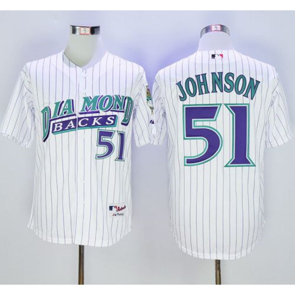 Diamondbacks #51 Randy Johnson White 1999 Turn Back The Clock Stitched MLB Jersey