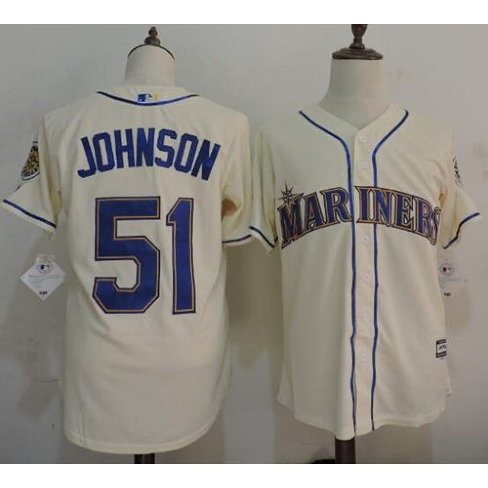 Mariners #51 Randy Johnson Cream New Cool Base Stitched MLB Jersey