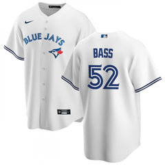 Men's Toronto Blue Jays #52 Anthony Bass White Cool Base Stitched Jersey