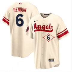 Men's Los Angeles Angels #6 Anthony Rendon 2022 Cream City Connect Cool Base Stitched Jersey