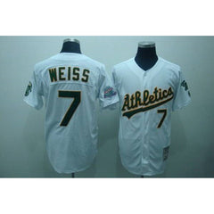 Mitchell and Ness Athletics #7 Walt Weiss Stitched White Throwback MLB Jersey