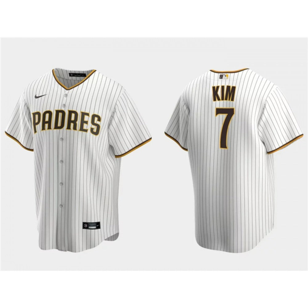 Men's San Diego Padres #7 Ha-Seong Kim White Cool Base Stitched Jersey