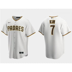 Men's San Diego Padres #7 Ha-Seong Kim White Cool Base Stitched Jersey