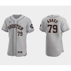 Men's Houston Astros #79 Jose Abreu Grey Flex Base Stitched Jersey
