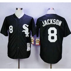 Mitchell and Ness White Sox #8 Bo Jackson Stitched Black Throwback MLB Jersey