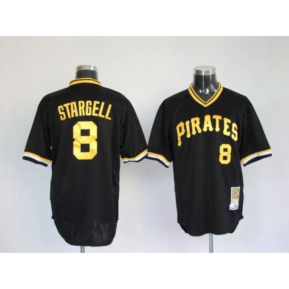 Mitchell and Ness Pirates #8 Willie Stargell Stitched Black Throwback MLB Jersey