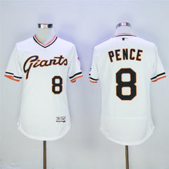 Men's San Franciscoc Giants #8 Hunter Pence White Cool Base Cooperstown Collection Player Stitched MLB Jersey