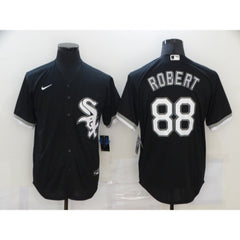 Men's Chicago White Sox #88 Luis Robert Black Cool Base Stitched Jersey