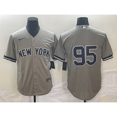 Men's New York Yankees #95 Oswaldo Cabrera Gray Cool Base Stitched Jersey
