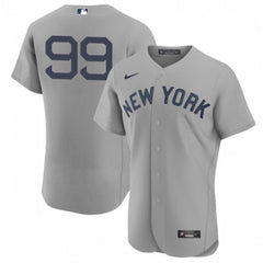 Men's New York Yankees #99 Aaron Judge 2021 Grey Field of Dreams Flex Base Stitched Baseball Jersey