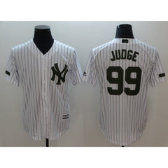 Men's New York Yankees #99 Aaron Judge White Olive Cool Base Stitched MLB Jersey