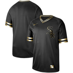 Men's Chicago White Sox Blank Black Gold Stitched MLB Jersey