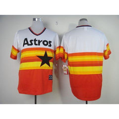 Mitchell And Ness Astros Blank White/Orange Stitched Throwback MLB Jersey