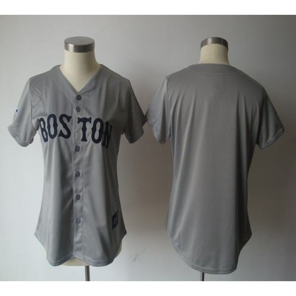 Red Sox Blank Grey Women's Fashion Stitched MLB Jersey